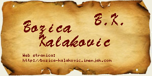 Božica Kalaković vizit kartica